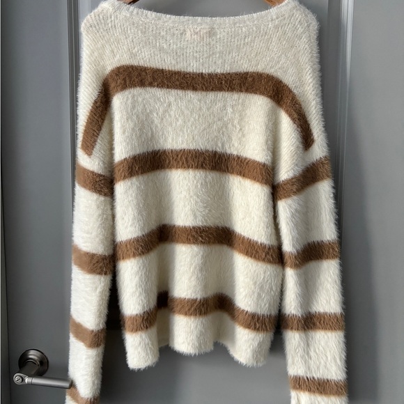 Pink Lily Striped Fuzzy Sweater - Picture 5 of 5